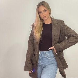 Chocolate Brown Blazer Jacket